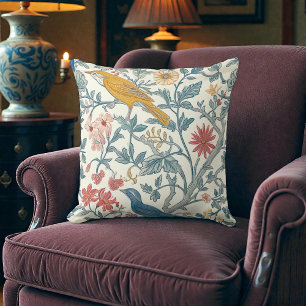Coussin Motif d'oiseau Art Nouveau de William Morris