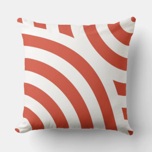 Coussin Motif d'onde rayé rouge et blanc
