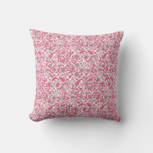 Coussin Motif Doodle en rose.01.w Blanc BG