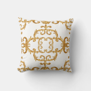 Coussin Motif doré ornemental baroque