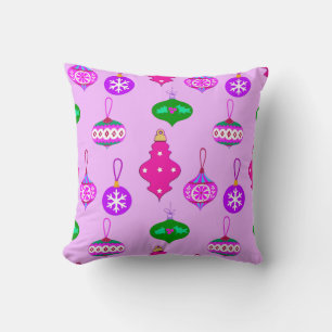 Coussin Motif d'ornement antique en rose, Turquoise et orc