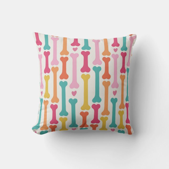 Coussin Motif d'os coloré (Recto)