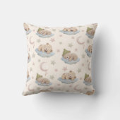 Coussin Motif d'ours en peluche mignonne dormant avec étoi (Verso)