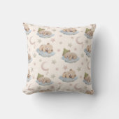 Coussin Motif d'ours en peluche mignonne dormant avec étoi (Recto)