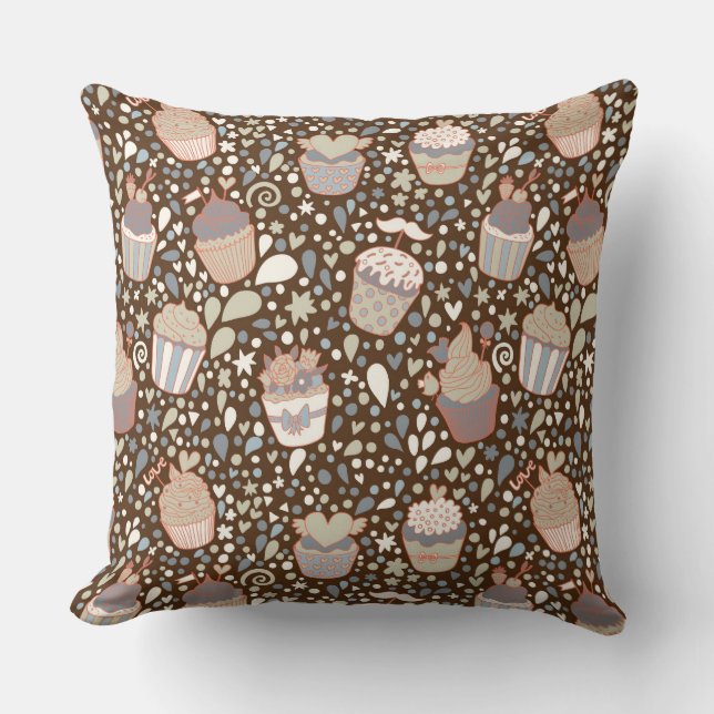 Coussin Motif doux fait de petits gâteaux savoureux (Recto)