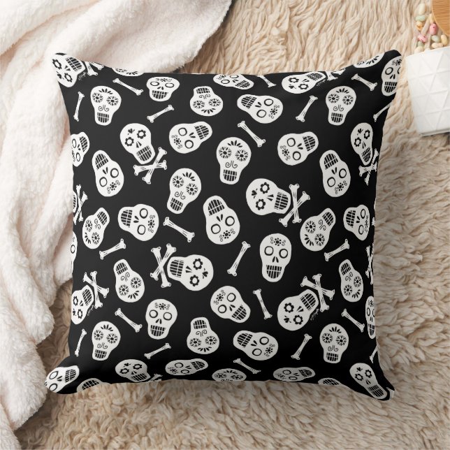 Coussin Motif du livre blanc Dia de los Muertos (Couverture)