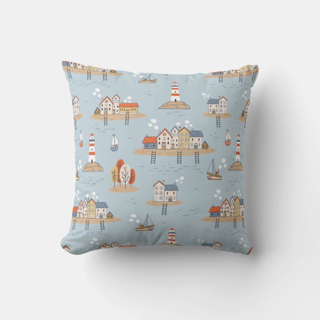 Coussin Motif du phare Beach Ocean (Recto)