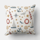 Coussin Motif du phare de baleine de bateau à voile marin (Verso)