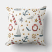 Coussin Motif du phare de baleine de bateau à voile marin (Recto)
