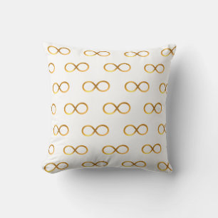 Coussin Motif du symbole d'infini doré