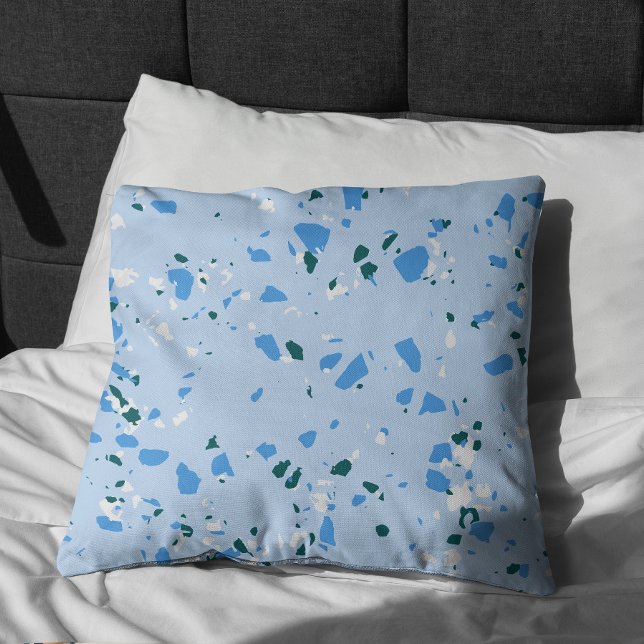 Coussin Motif du Terrazzo Bleu (Blue Terrazzo Pillow)