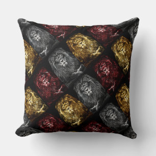 Coussin Motif du Trio Lions Majestic