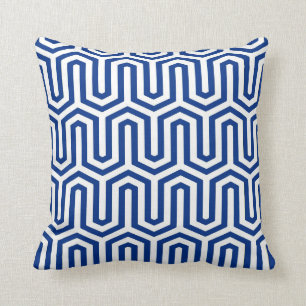 Coussin Motif égyptien de Deco - bleu et blanc de cobalt