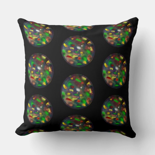 Coussin Motif élégant Black Opal en noir (Recto)