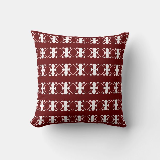 Coussin Motif élégant de diamants rouges et blancs (Recto)