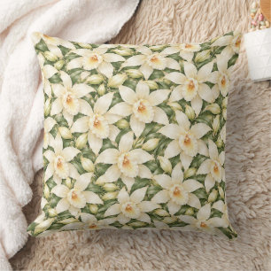 Coussin Motif élégant de fleur de vanille