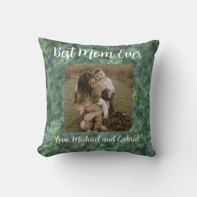 Coussin Motif élégant de marbre granit quartz vert   (Recto)