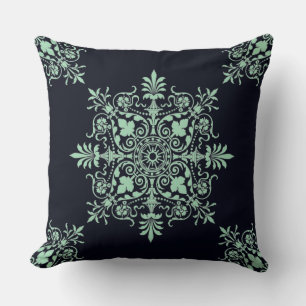 Coussin Motif élégant de tourbillon floral victorien