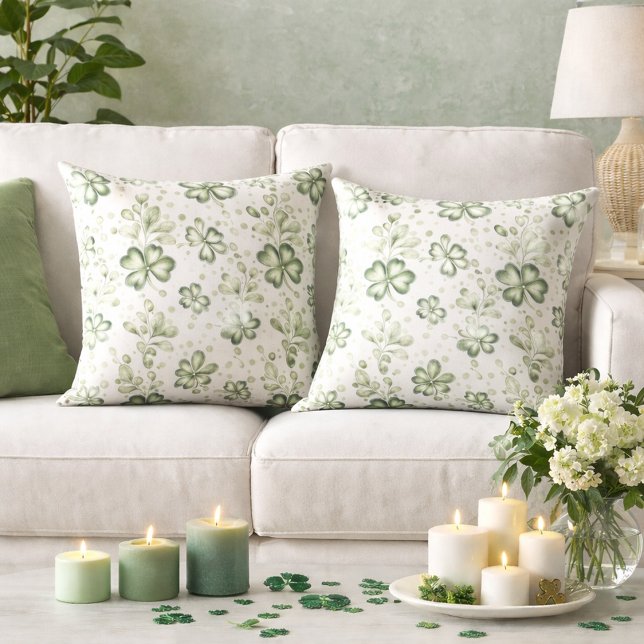 Coussin Motif élégant de trèfle vert  (Créateur téléchargé)