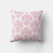 Coussin Motif élégant moderne damassé rose clair et blanc (Verso)