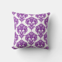 Motif élégant moderne damassé violet et blanc