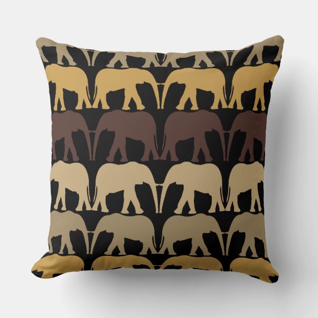 Coussin Motif Éléphants (Recto)