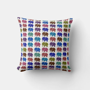 Coussin motif éléphants couleur animal
