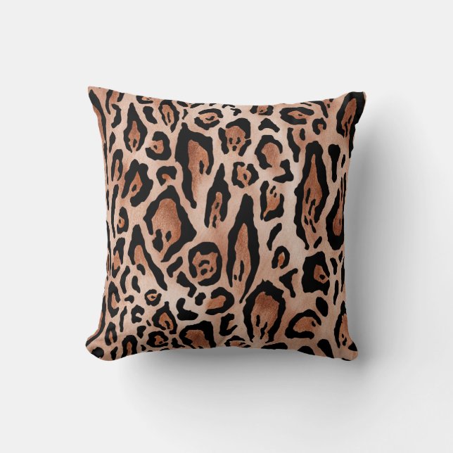 Coussin Motif Empreinte de léopard (Recto)