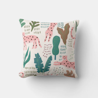 Coussin Motif, empreinte de léopard, vintage.