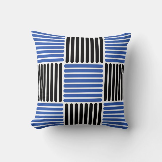Coussin Motif en bleu et noir (Recto)