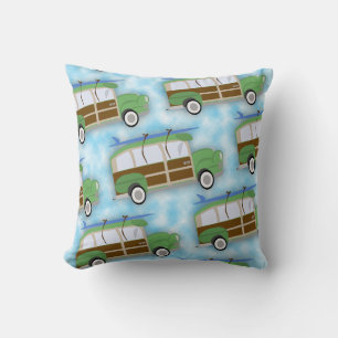 Coussin Motif en bois Surfin Wagon