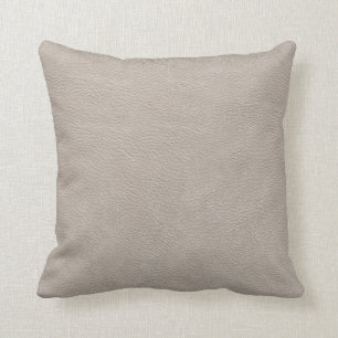 Coussin Motif en cuir beige de texture d'impression
