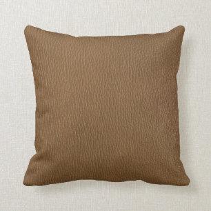 Coussin Motif en cuir Brown