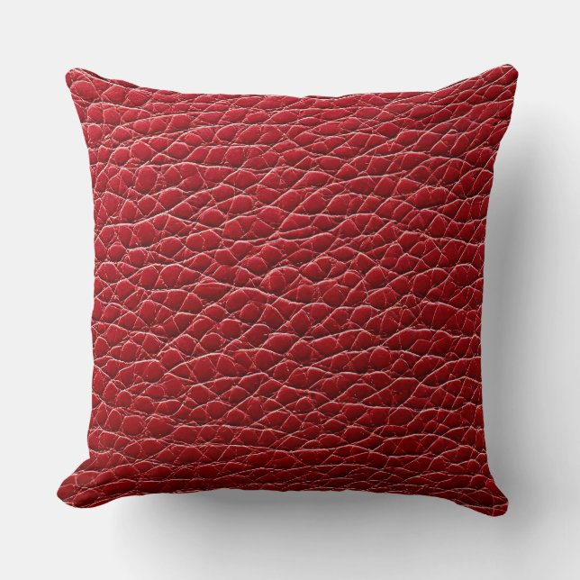 Coussin Motif en cuir rouge (Recto)