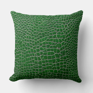 Coussin Motif en cuir vert