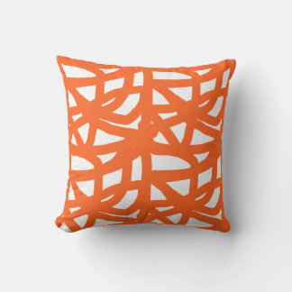 Coussin Motif en dentelle orange