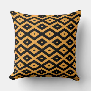 Coussin Motif en diamant jaune et noir