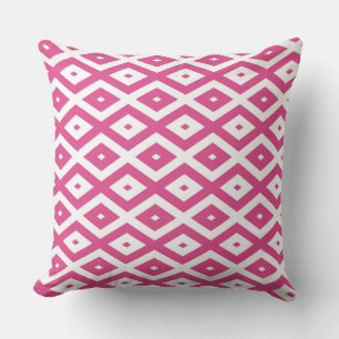 Coussin Motif en diamant rose et blanc