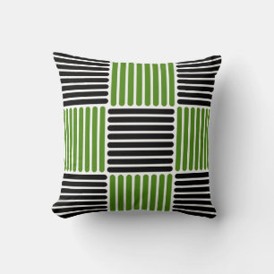 Coussin Motif en Gris vert et noir