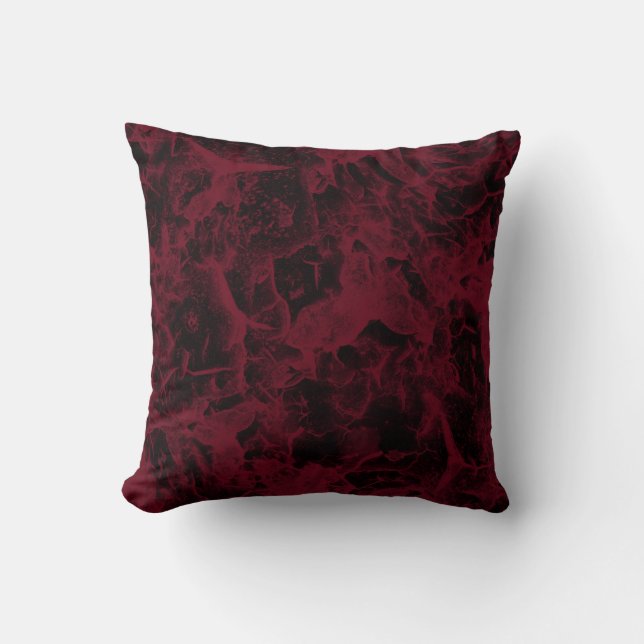 Coussin Motif en marbre noir et rouge. (Recto)