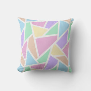 Coussin Motif en mosaïque arc-en-ciel Pastel