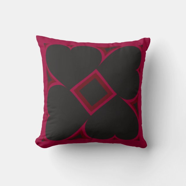Coussin Motif en mosaïque de coeurs noirs (Recto)