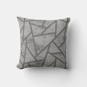 Coussin Motif en mosaïque gris