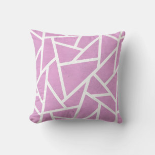 Coussin Motif en mosaïque rose et blanc