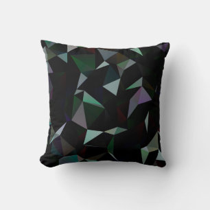 Coussin Motif en mosaïque triangle noir foncé. illu géomét