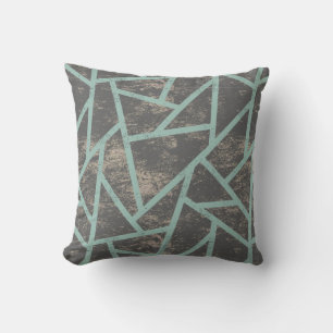 Coussin Motif en mosaïque vert pâle et gris