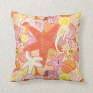 Coussin Motif en pastel de créature de mer