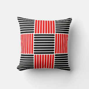 Coussin Motif en rouge et noir