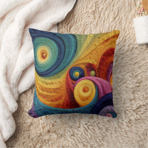 Coussin Motif en spirale abstrait Texture de tourbillon 3D