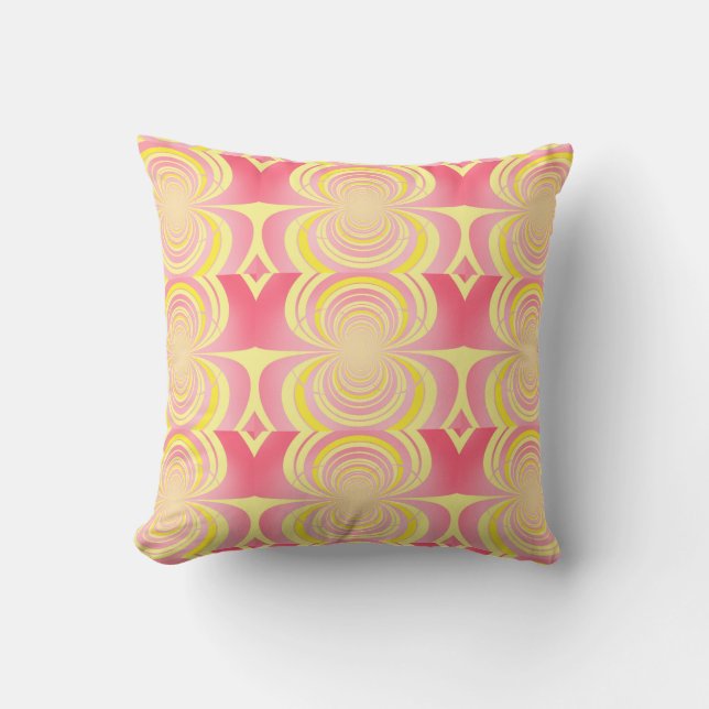 Coussin Motif en spirale de corail jaune (Recto)